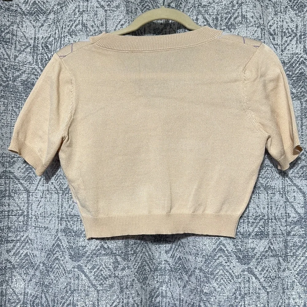 Cropped Button Up Sweater Top - Picture 3 of 3